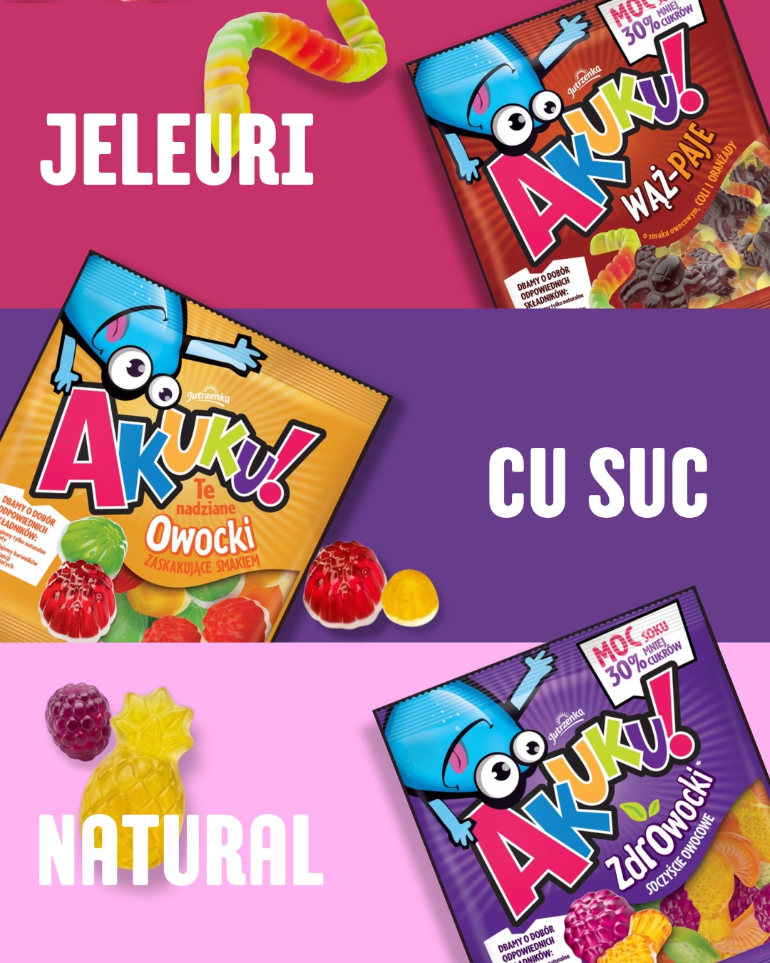 Akuku: jeleuri cu suc natural